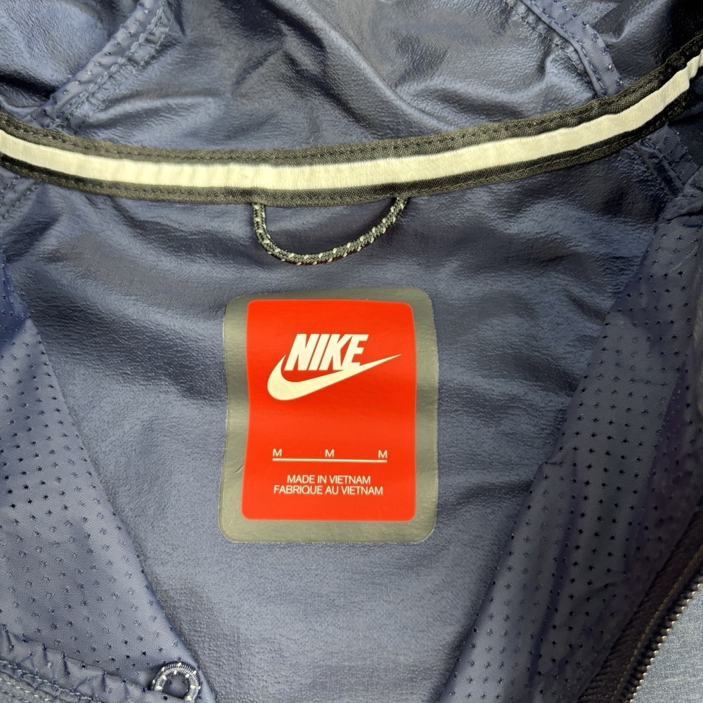 Nike Tech Windrunner Jacket Men's Medium Blue Red Nylon Shell Hooded Full Zip - Picture 7 of 11